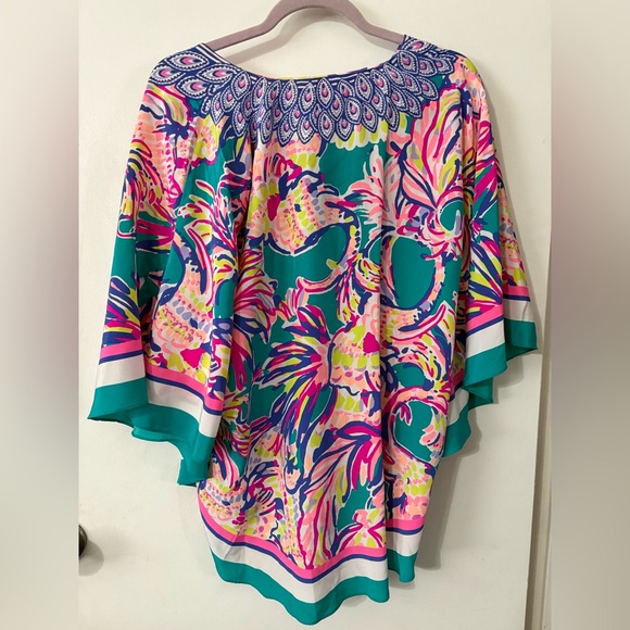 Lilly Pulitzer Lettie Silk Caftan/ "Safari Sighted" print. Cruise/Beach L/XL - Picture 5 of 8